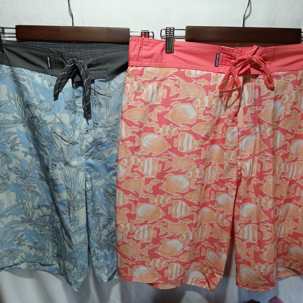 Lot Of Two Ocean And Coast Board Shorts. Size Extra Large. Fish Design.